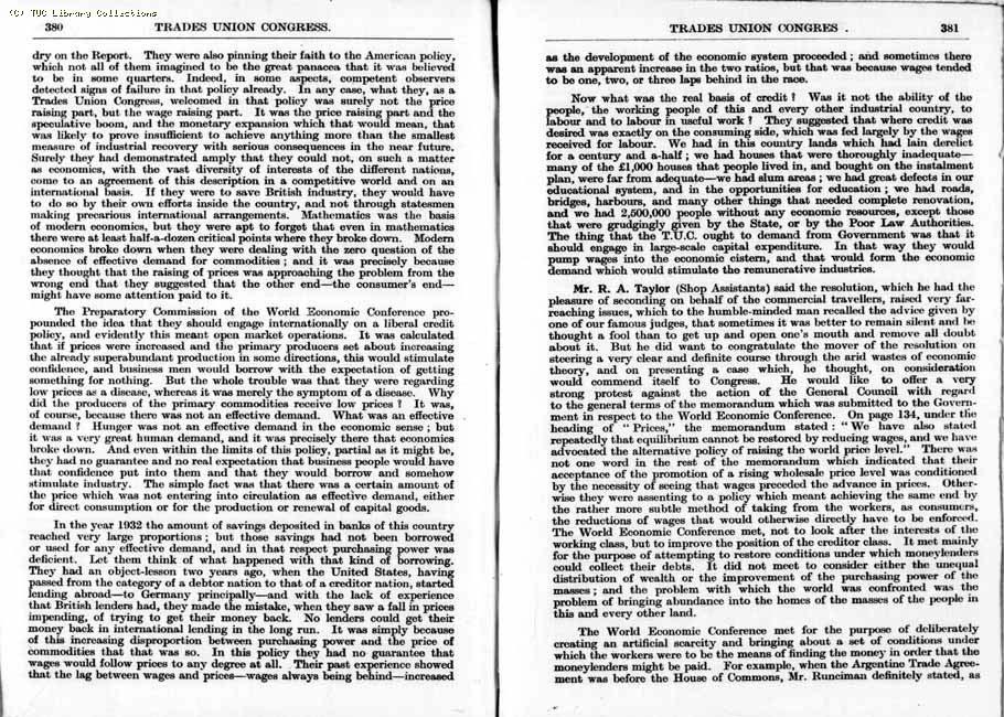 TUC Report, 1933