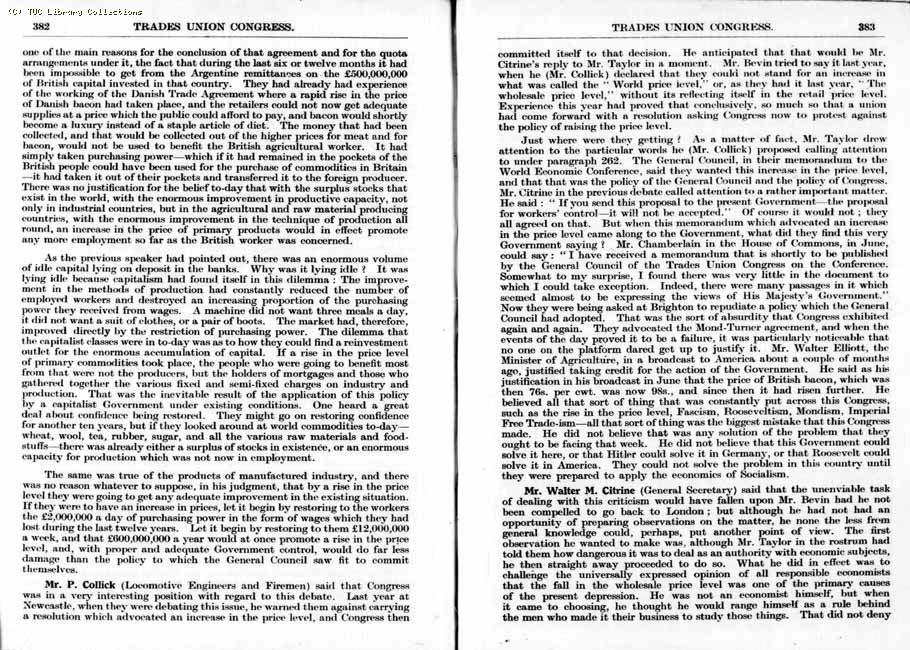 TUC Report, 1933