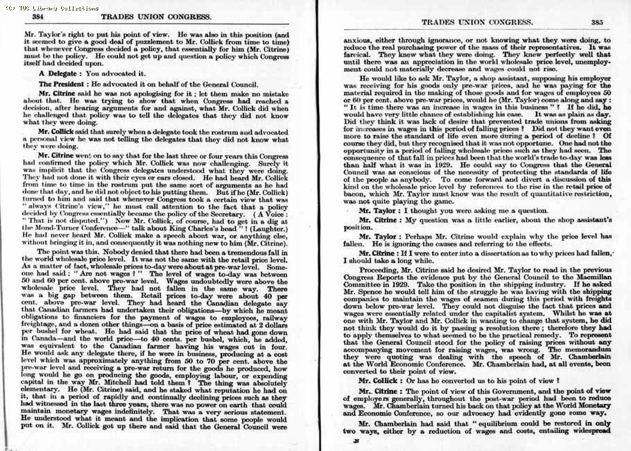 TUC Report, 1933