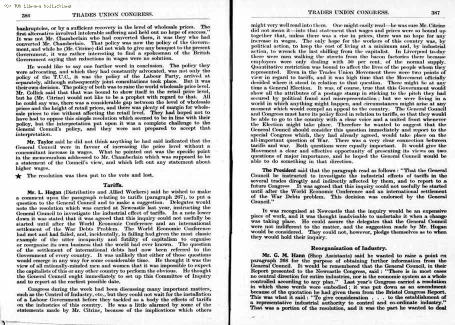 TUC Report, 1933