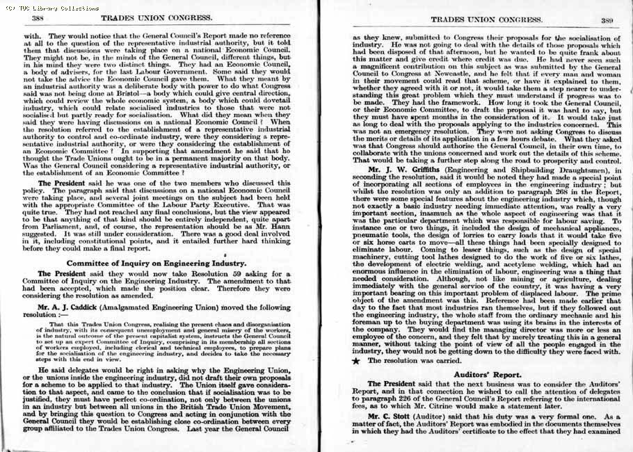 TUC Report, 1933
