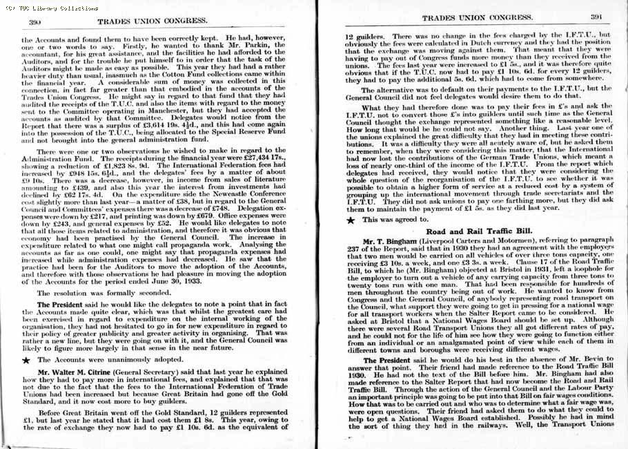 TUC Report, 1933