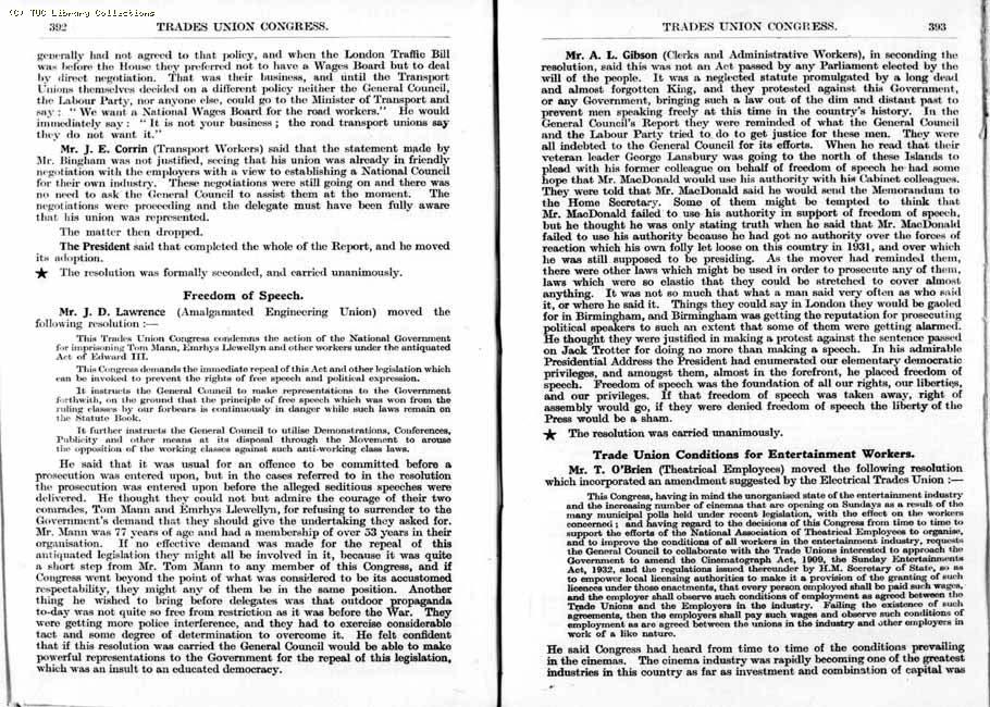 TUC Report, 1933