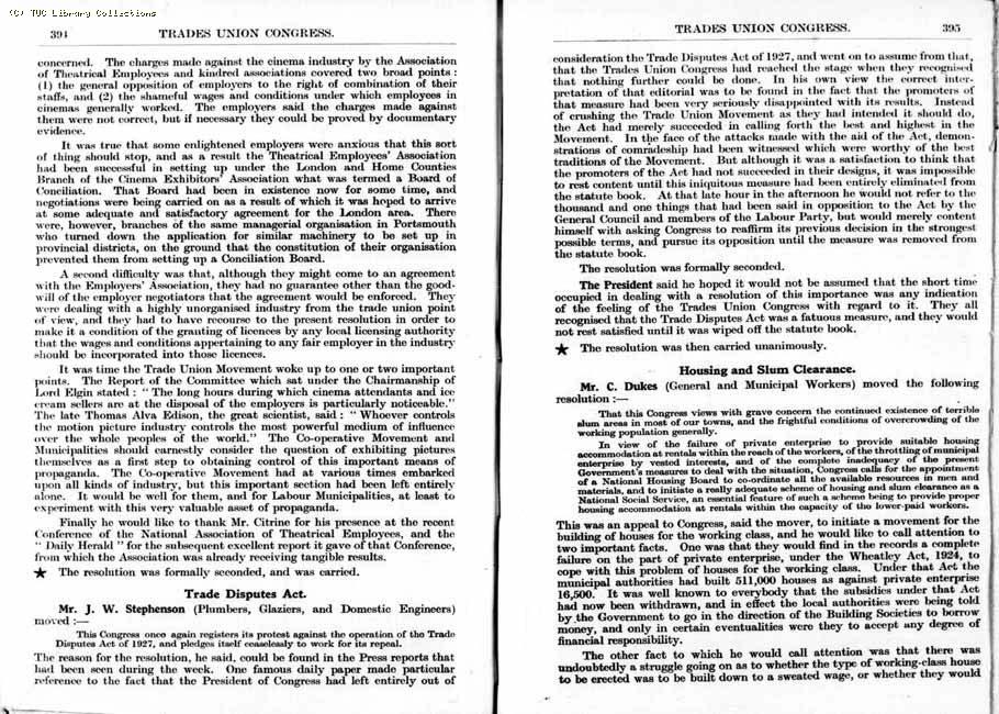 TUC Report, 1933