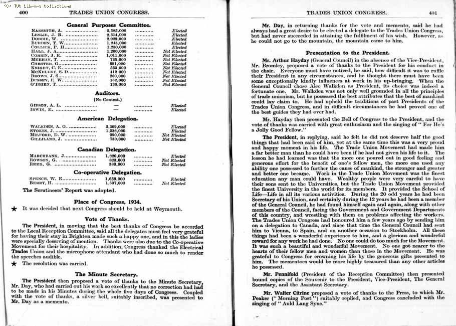 TUC Report, 1933