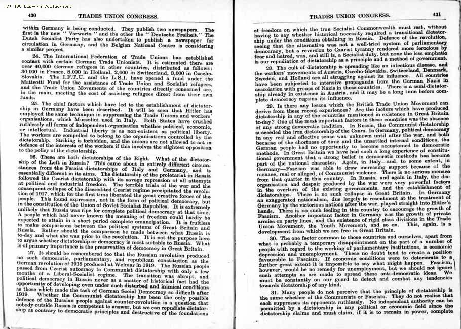 TUC Report, 1933