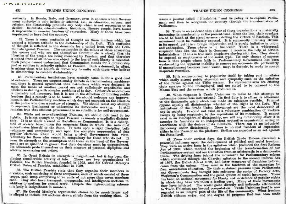 TUC Report, 1933