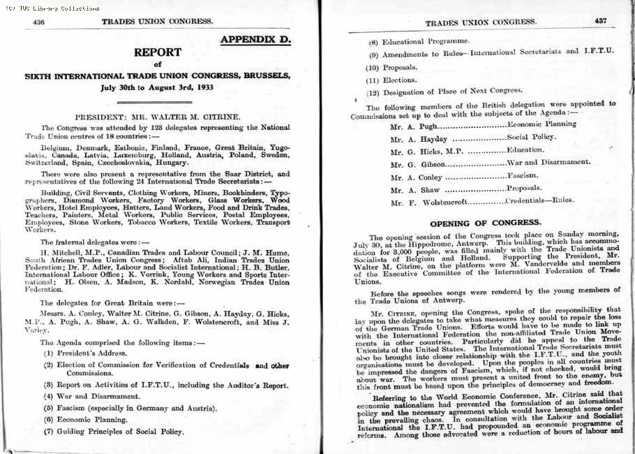 TUC Report, 1933