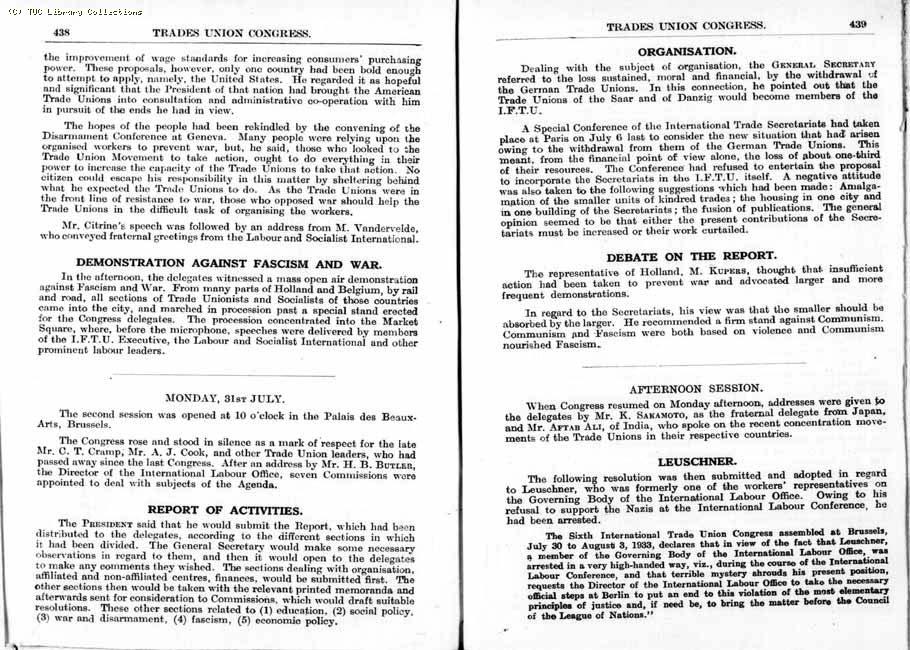 TUC Report, 1933