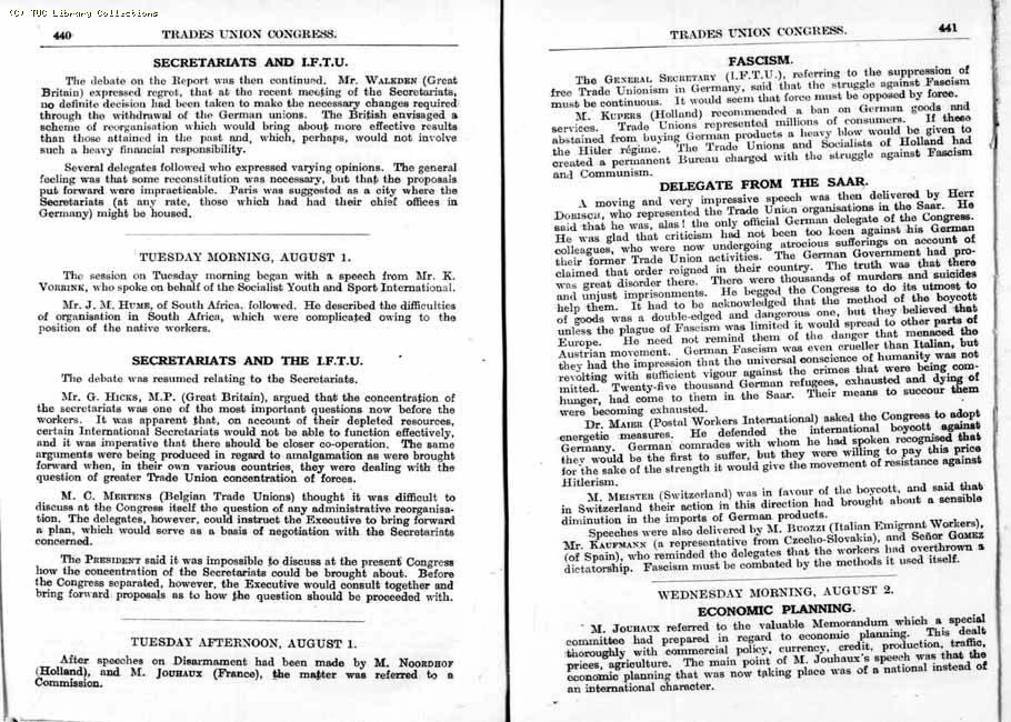 TUC Report, 1933