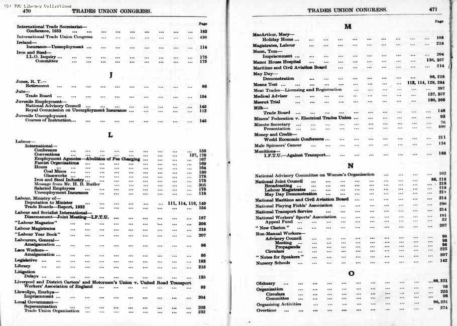 TUC Report, 1933