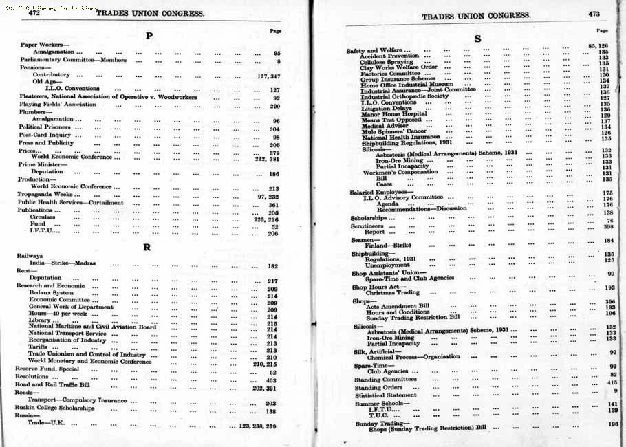 TUC Report, 1933