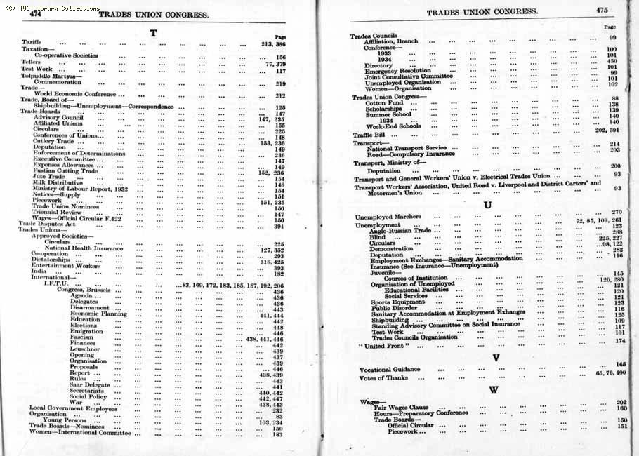 TUC Report, 1933