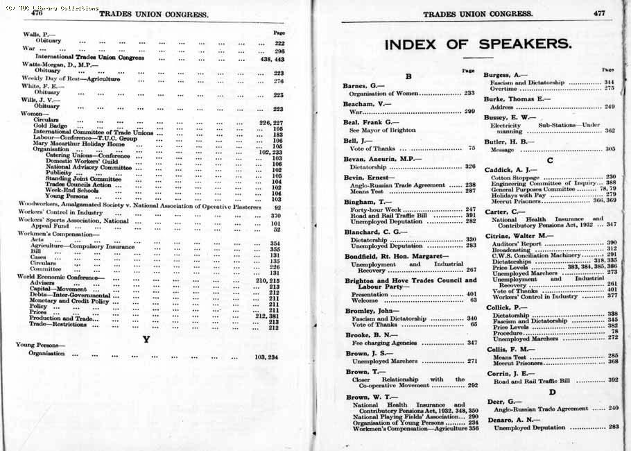 TUC Report, 1933