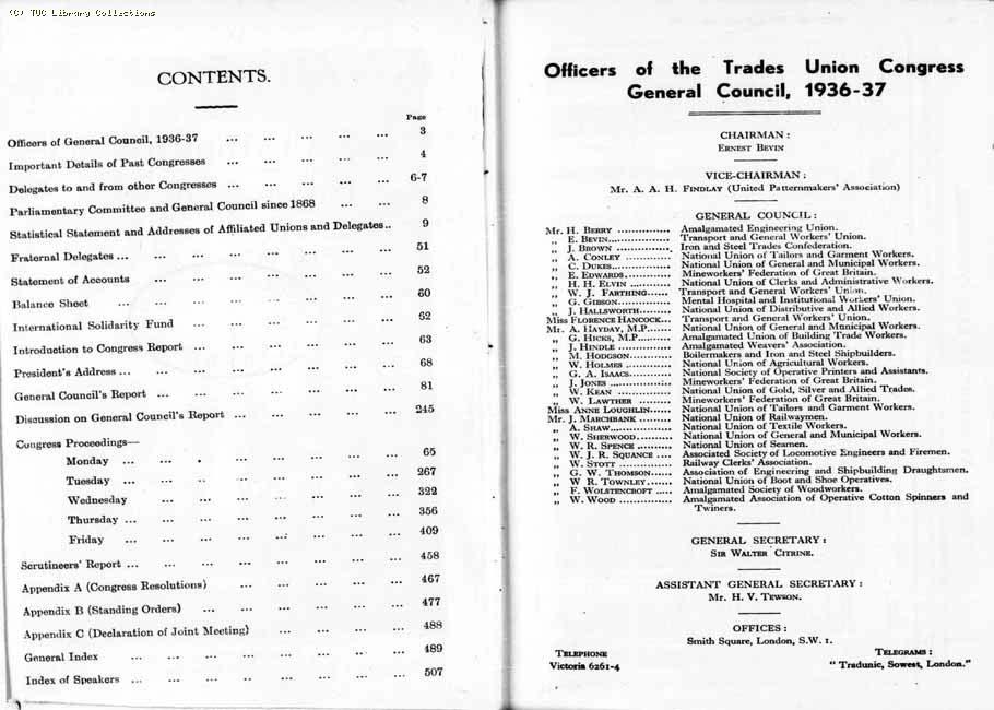 TUC Report, 1936