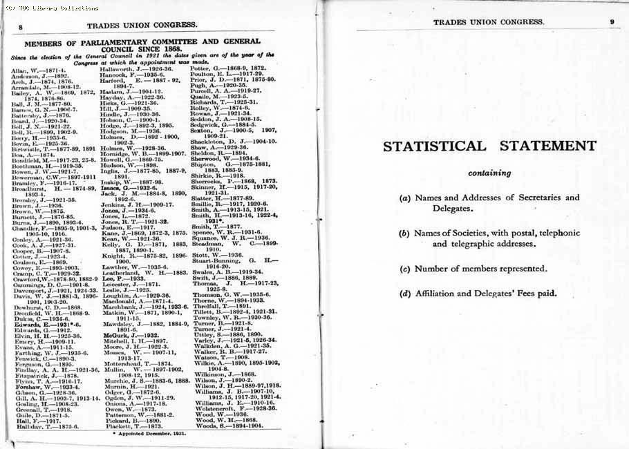 TUC Report, 1936