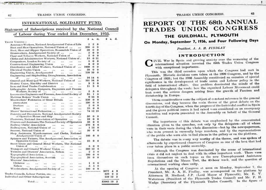 TUC Report, 1936