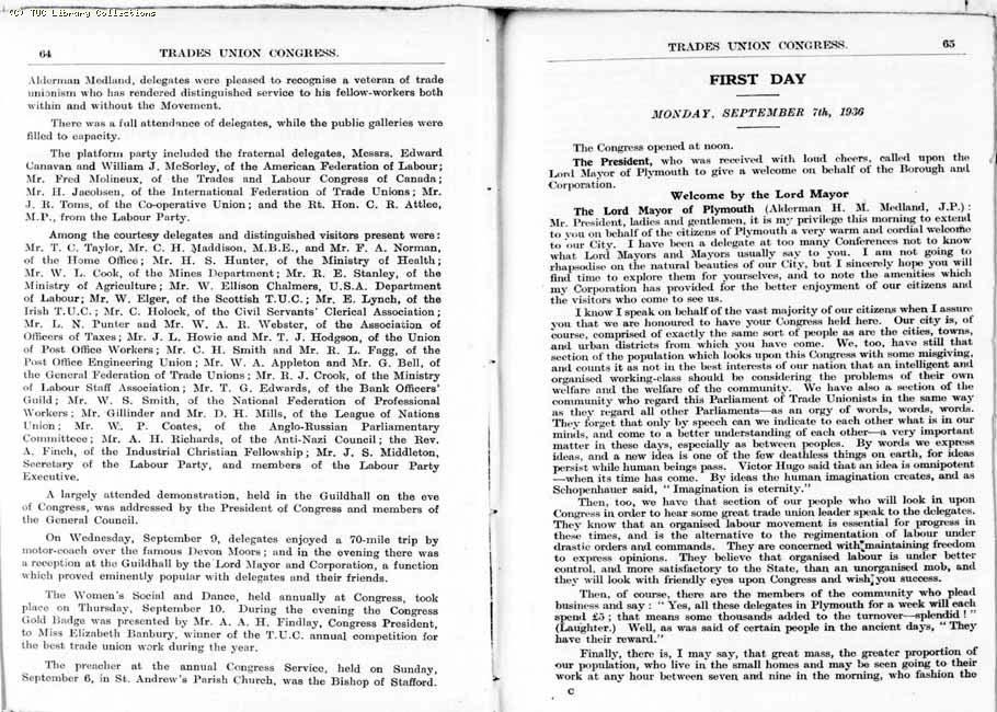 TUC Report, 1936