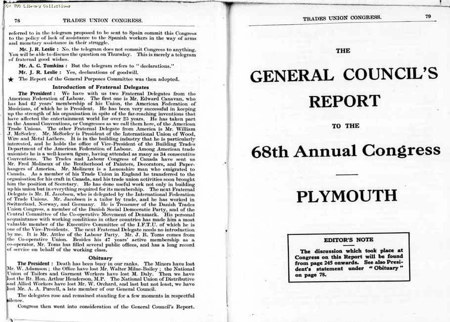 TUC Report, 1936