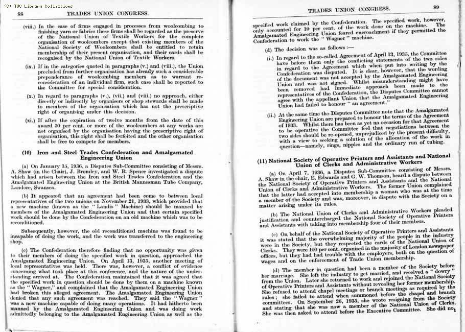TUC Report, 1936