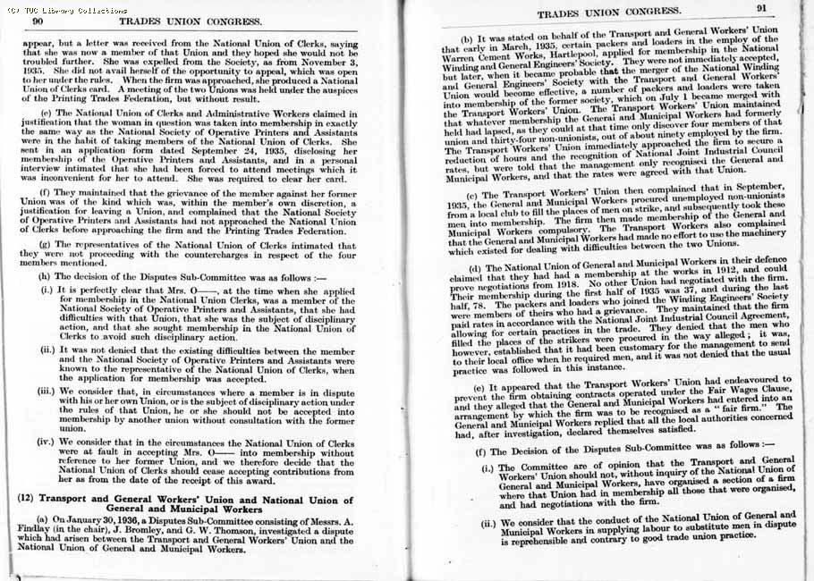 TUC Report, 1936