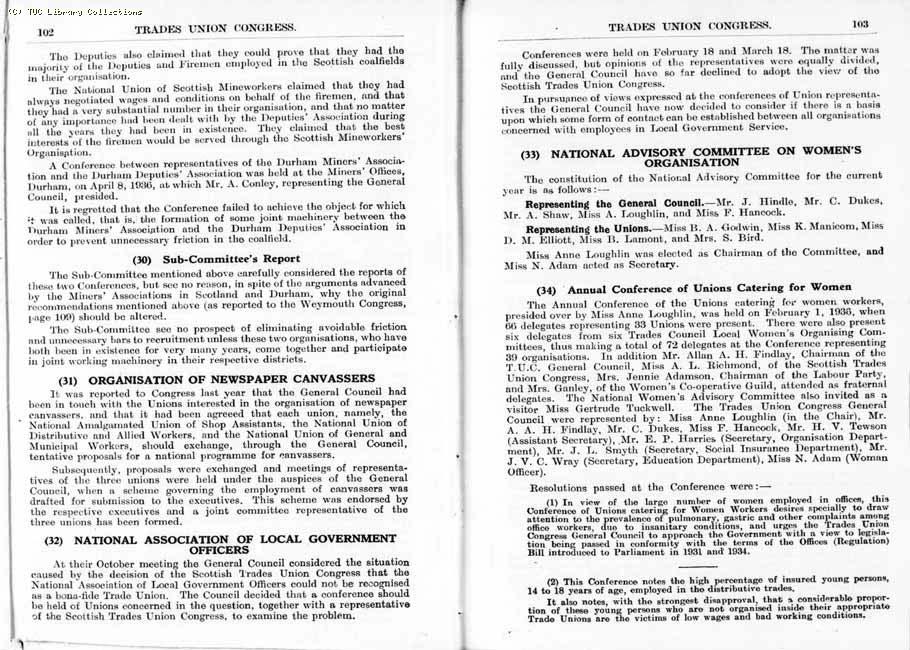 TUC Report, 1936