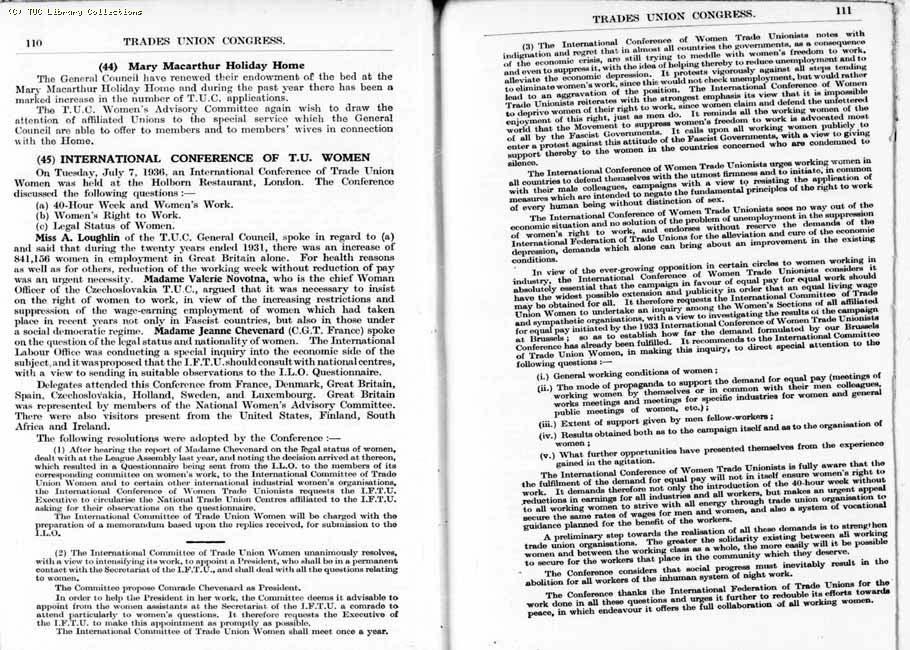TUC Report, 1936