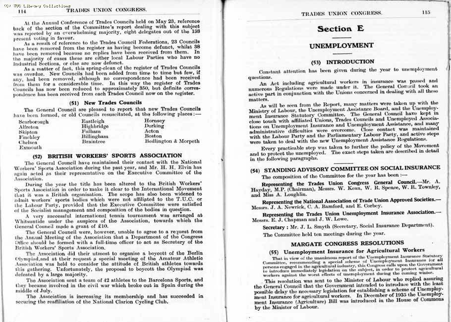 TUC Report, 1936
