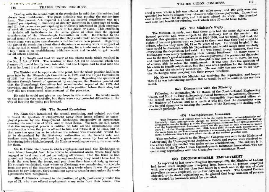 TUC Report, 1936