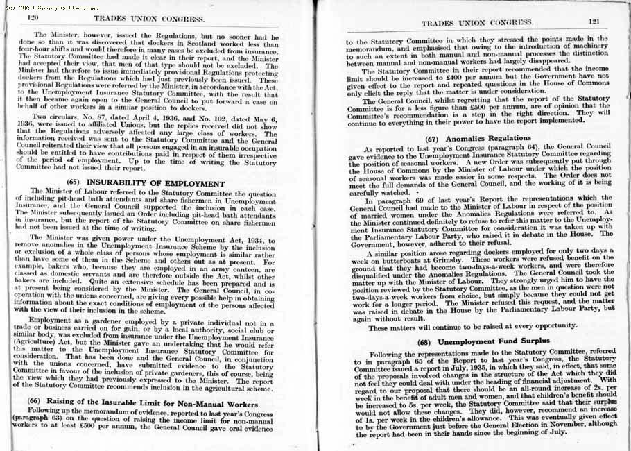 TUC Report, 1936