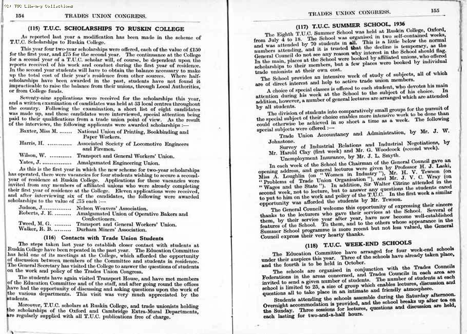 TUC Report, 1936