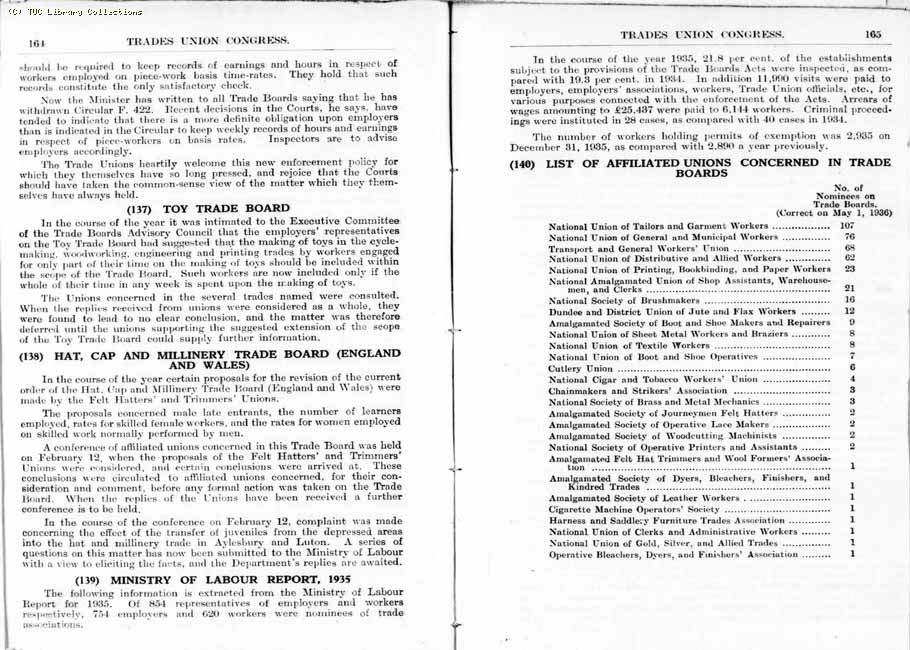 TUC Report, 1936