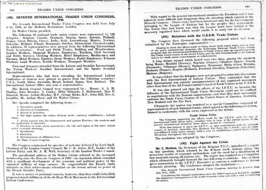 TUC Report, 1936