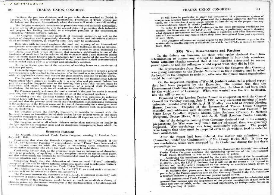 TUC Report, 1936