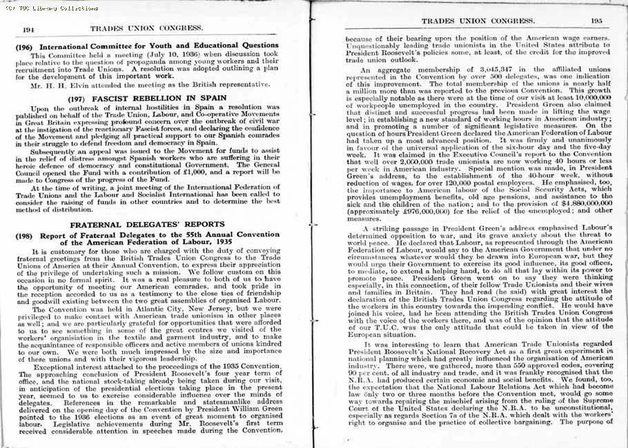 TUC Report, 1936