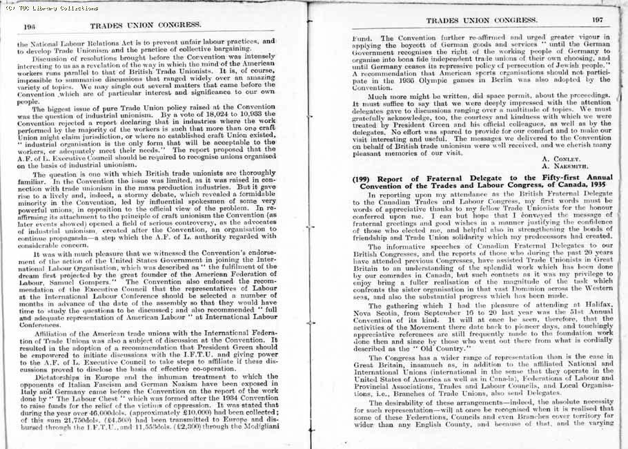 TUC Report, 1936
