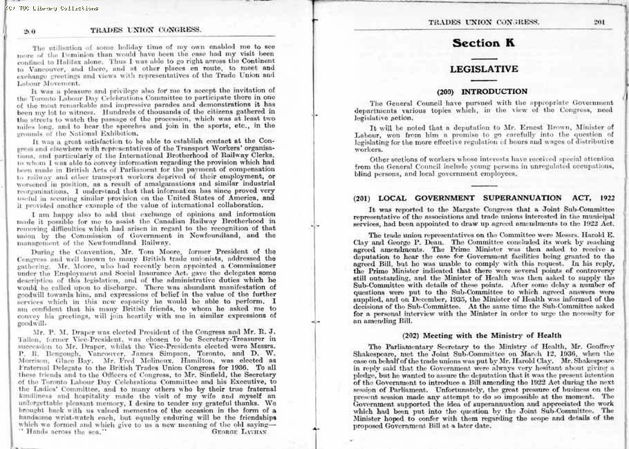 TUC Report, 1936