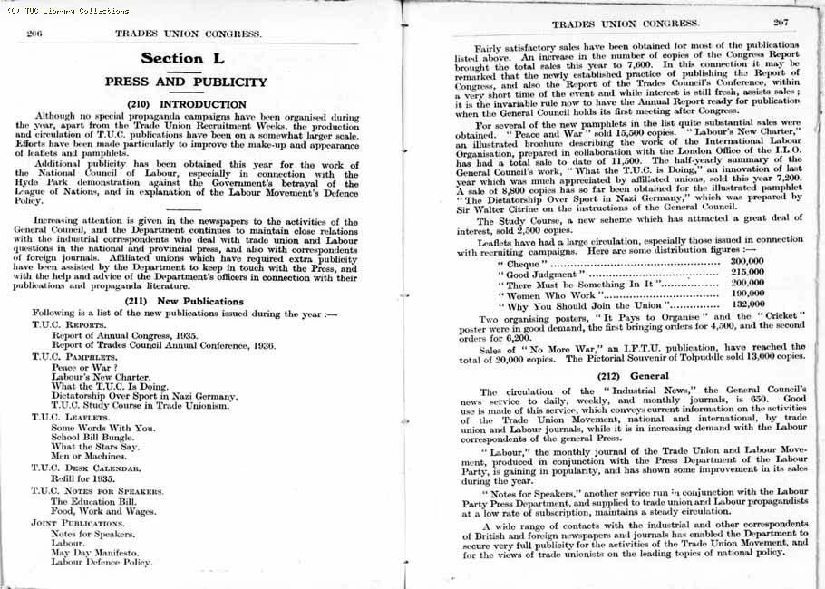 TUC Report, 1936
