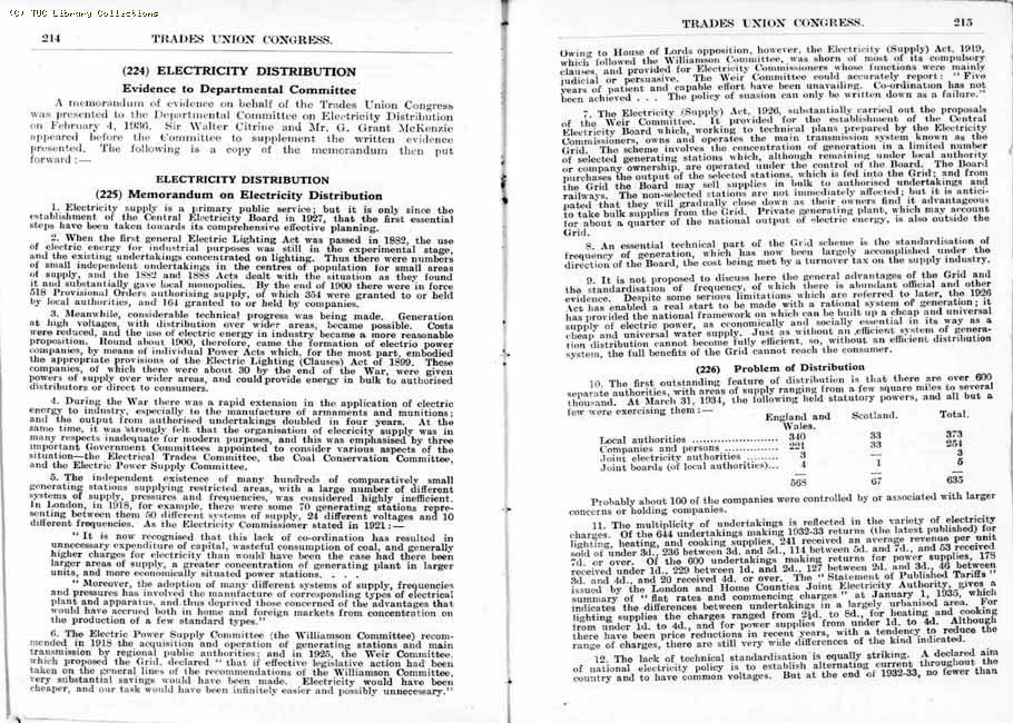 TUC Report, 1936