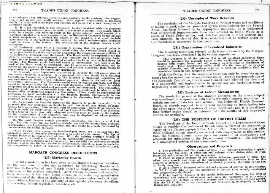 TUC Report, 1936