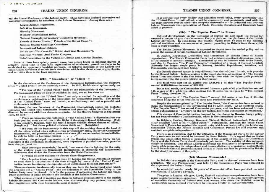 TUC Report, 1936