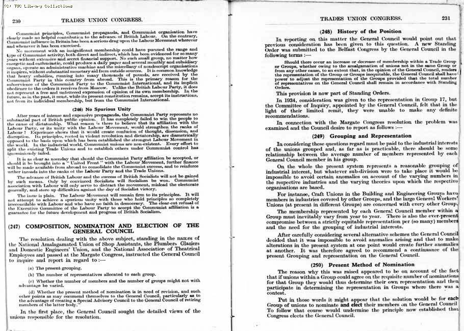 TUC Report, 1936