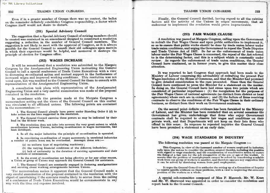 TUC Report, 1936