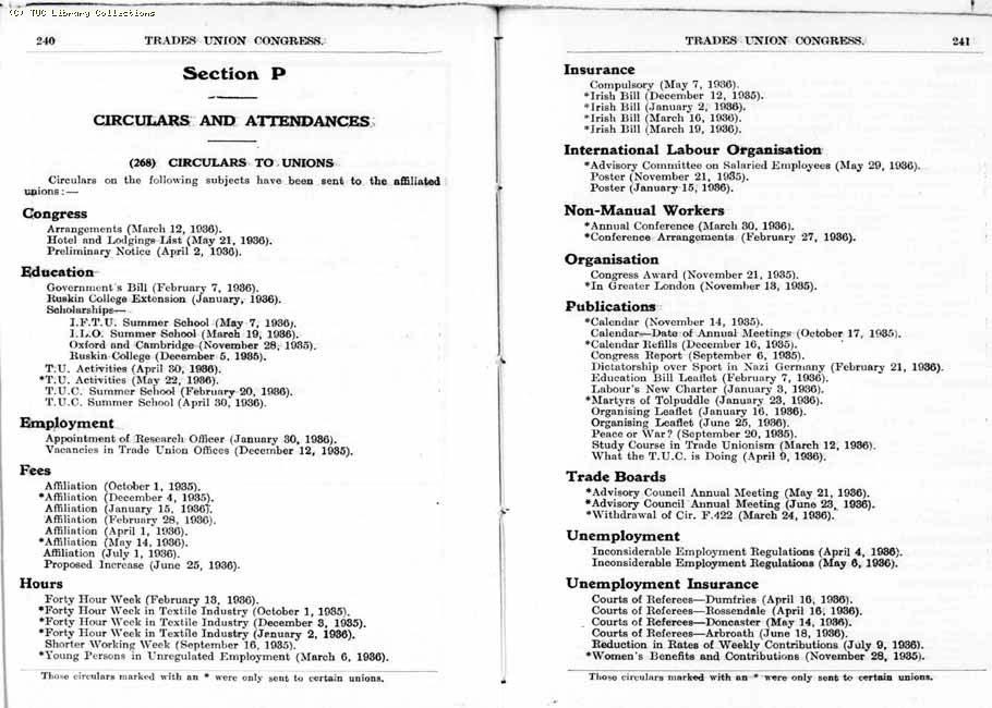 TUC Report, 1936