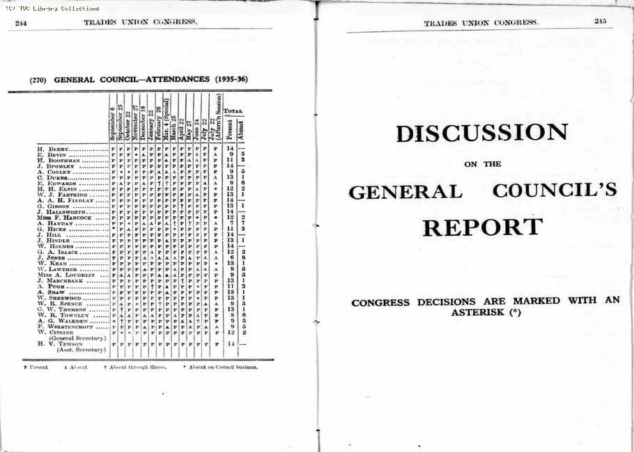 TUC Report, 1936