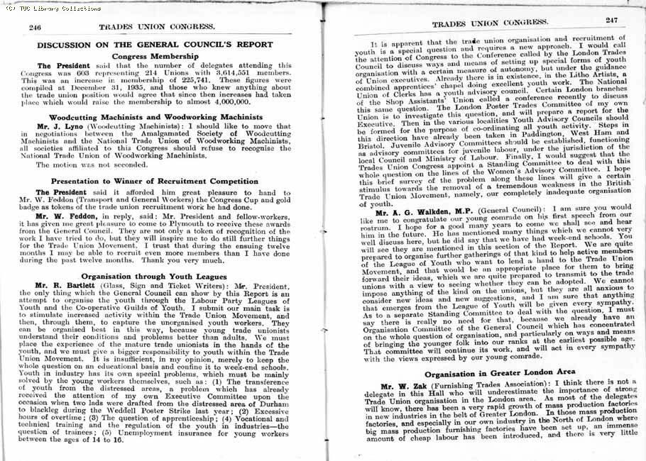 TUC Report, 1936