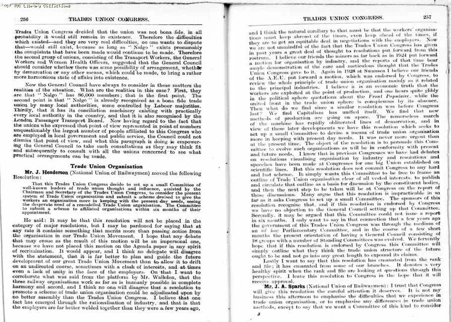 TUC Report, 1936