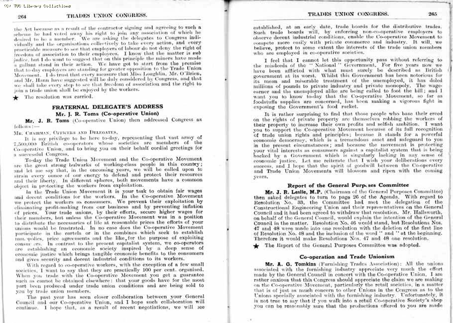 TUC Report, 1936