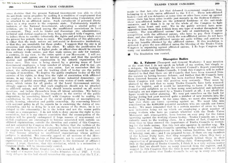 TUC Report, 1936