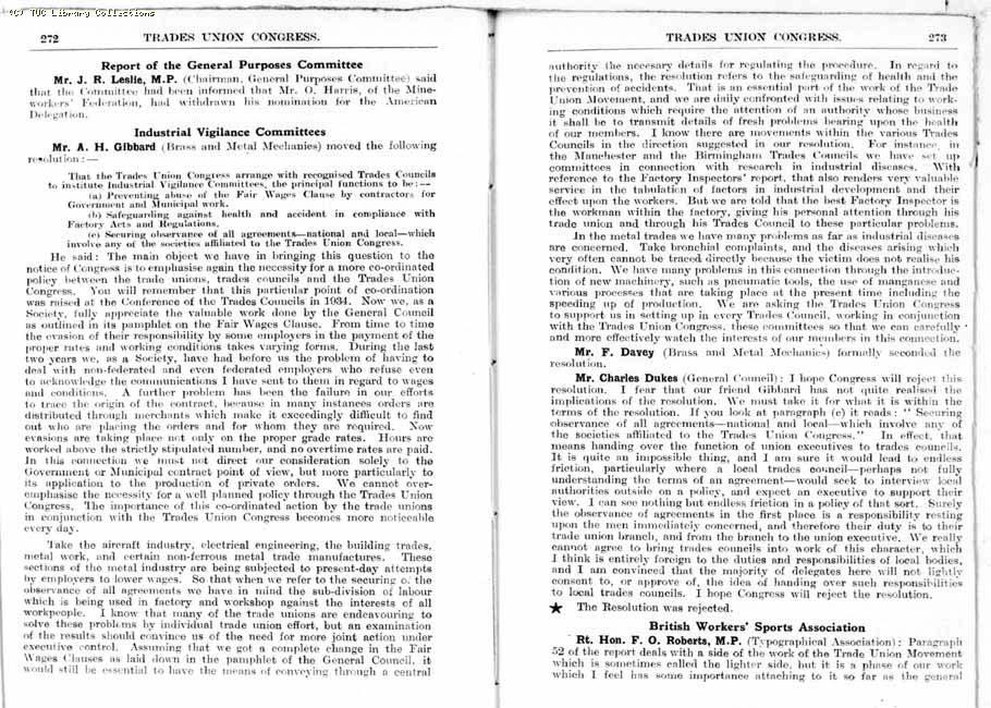 TUC Report, 1936